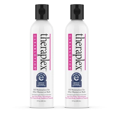 Theraplex Clear Emollient Lotion (8 oz) - No Parabens or Preservatives, Noncomedogenic and Hypoallergenic, Fragrance Free, Dermatologist recommended - National Eczema Association Seal of Acceptance