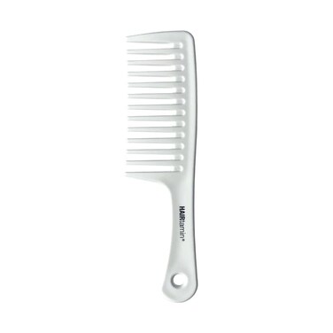 HAIRtamin Wide Tooth Comb Detangler for All Hair Types and Lengths   Pain-Free Detangling Brush for Adults &amp; Kids - Plastic, White, 1 Count