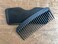 Chicago Comb Model 10 Carbon Fiber + Black Horween Leather Sheath, Wide Tooth, Made in USA