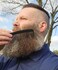 Chicago Comb Model 10 Carbon Fiber + Black Horween Leather Sheath, Wide Tooth, Made in USA