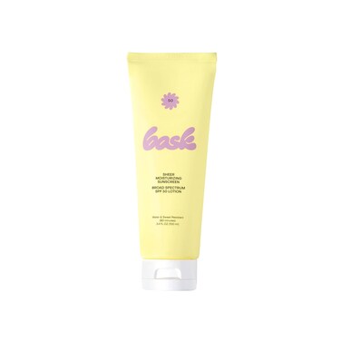Bask Suncare SPF 50 Sheer Moisturizing Sunscreen Lotion - Broad Spectrum UVA/UVB Protection, Dermatologist Recommended, Hydrating, Lightweight &amp; Fast Absorbing, No White Cast, Travel Size, 3.4 fl oz