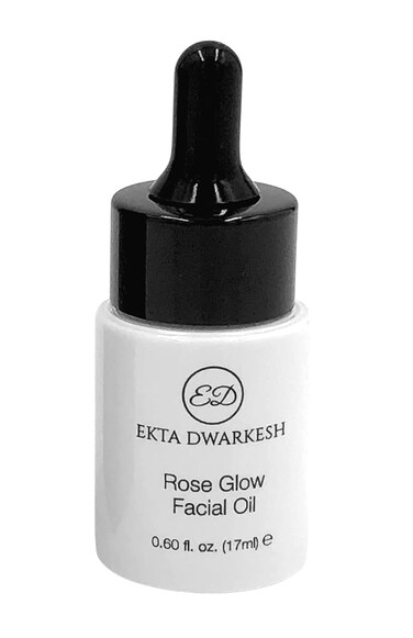 Rose Glow Facial Oil (with Rose extracts, Jojoba oil and vitamin E) Hydrates &amp; Provides Antioxidant Benefits (0.60 fl. oz.) Vegan and Cruelty Free