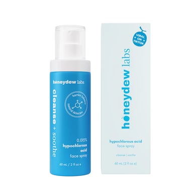 0.015% Hypochlorous Acid Spray pH Optimized for Sensitive Skin - Cleansing, Soothing, Antibacterial Hypoallergenic Travel Face Cleanser - Acne, Redness, Rosacea, Eczema, Eyelid (2 fl oz)