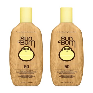 Sun Bum Sun Bum Original Spf 50 Sunscreen Lotion Vegan and Reef Friendly (octinoxate &amp; Oxybenzone Free) Broad Spectrum Moisturizing Uva/uvb Sunscreen With Vitamin E 8 Ounce 2 Pack