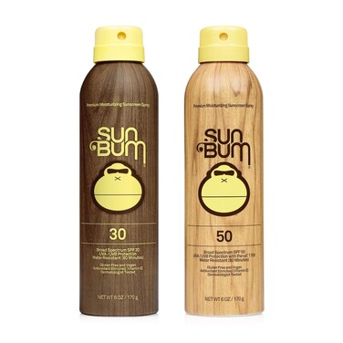 Sun Bum Sun Bum Original Spf 30 and 50 Sunscreen Spray Vegan and Reef Friendly (octinoxate &amp; Oxybenzone Free) Broad Spectrum Moisturizing Uva/uvb Sunscreen With Vitamin E 2 Pack