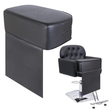YOSHIKO Children Leather Cushion Salon Booster Seat Cushion for Kids Hair Cutting, Boat Booster seat for Driver, Large Size Cushion for Styling Chair, Barber Beauty Salon Spa Equipment Black