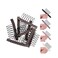 YANTAISIYU 24 Pcs/Lot Steel Wig Clips with Cloth Caps for Making Hairpieces and Wigs - Wig Accessories Tools (Dark Brown)