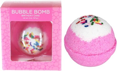 Birthday Cake Bath Bombs for Women, Girls &amp; Kids for Relaxing - Pink Bubble Bomb with Incredible Scent, USA Made, Kids Safe, Won't Stain Tub - Gift Set &amp; Personal Must Have by Two Sisters