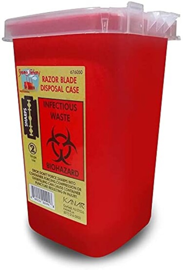 The Shave Factory Blade Dispenser, sharps container, needle disposal containers, sharps disposal container, razor blade disposal container, for home (Razor Blade Dispenser Case, 1)