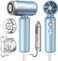 Mini Hair Dryer, High-Speed Blow Dryer with 110,000RPM Brushless Motor, Magnetic Diffuser, Negative Ionic Technology for Fast Drying, Compact &amp; Lightweight for Home &amp; Travel (Blue)