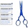 Macs Professional Razor Edge Barber Hair Cutting Scissors - Japanese Stainless Steel Salon Scissors - 5.5&rdquo; Overall Length - Fine Adjustment - Blue Titanium - Premium Shears for Hair Cutting-2038