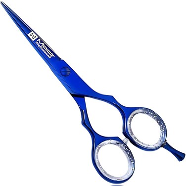 Macs Professional Razor Edge Barber Hair Cutting Scissors - Japanese Stainless Steel Salon Scissors - 5.5&rdquo; Overall Length - Fine Adjustment - Blue Titanium - Premium Shears for Hair Cutting-2038