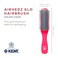 Kent AHGLO01 Airhedz Glo Red Half Round Narrow Detangling Hair Brush - 9 Row Ionic Anti Static Non Scratch Long Nylon Bristle Great for Detangling and Smoothing Medium to Long Length Hair