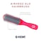 Kent AHGLO01 Airhedz Glo Red Half Round Narrow Detangling Hair Brush - 9 Row Ionic Anti Static Non Scratch Long Nylon Bristle Great for Detangling and Smoothing Medium to Long Length Hair