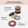 Kitsch Spiral Hair Ties for Women, Coil Hair Ties for Thick Hair, No Crease Hair Tie, Spiral Hair Ties No Damage, Hair Coils &amp; Phone Cord Hair Ties for Thin Hair, Hair Ties Spiral, 4pcs (Brunette)