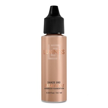 Luminess Air Silk 4-In-1 Airbrush Foundation- Foundation, Shade 080 (.5 Fl Oz) - Sheer to Medium Coverage - Anti-Aging Formula Hydrates and Moisturizes - Professional Makeup Kit for Cordless Air Brush