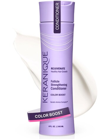 Keranique Color Boost Scalp Revitalizing Keratin Conditioner for Color Treated Hair  3.4 fl oz, Free of Sulfates, Dyes and Parabens