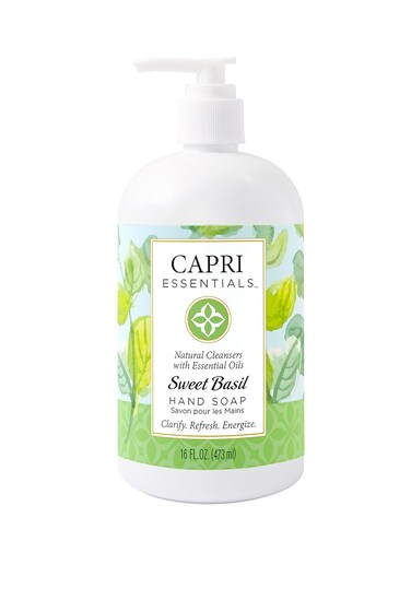 Sweet Basil Natural Hand Soap &ndash; Liquid Hand Soap w/Essential Oils &ndash; Plant-Based Liquid Soap &ndash; Chemical-Free Hand Wash Soap &ndash; Relaxing Natural Soap for Men &amp; Women (16 oz)