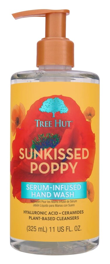 Tree Hut Sunkissed Poppy Serum Infused Hand Wash   Nourish &amp; Hydrate Hands with Strengthening Skin Care   Long Lasting Scent   Cleanse &amp; Lock in Moisture   11 fl oz.