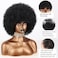 Xinran Short 70s Afro Wigs for Black Women, Large Synthetic Black Short Afro Wig 70's, 8 Inches 60s Afro Wig for Women Bouncy and Soft Natural Looking(Black)