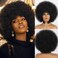 Xinran Short 70s Afro Wigs for Black Women, Large Synthetic Black Short Afro Wig 70's, 8 Inches 60s Afro Wig for Women Bouncy and Soft Natural Looking(Black)