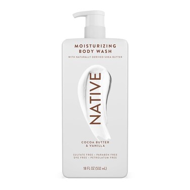 Native Moisturizing Body Wash Contains Naturally Derived Ingredients   for Women &amp; Men, Sulfate, Paraben, &amp; Dye Free Leaving Skin Soft &amp; Hydrated   Cocoa Butter &amp; Vanilla 18 oz