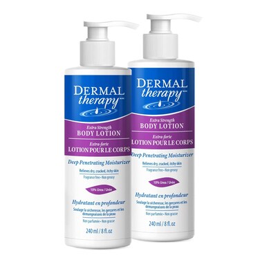 Dermal Therapy Extra Strength Body Lotion - Hydrating Treatment Restores Moisture to Heal Dry, Cracked, Itchy Skin   5% Alpha Hydroxy Acids and 10% Urea   8 fl. oz (TwoPack)