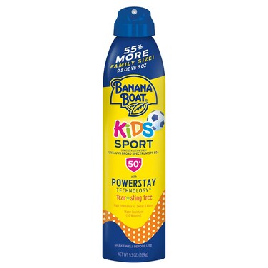 Banana Boat Kids Sport Sunscreen SPF 50, 9.5oz   Family Size, Oxybenzone Free