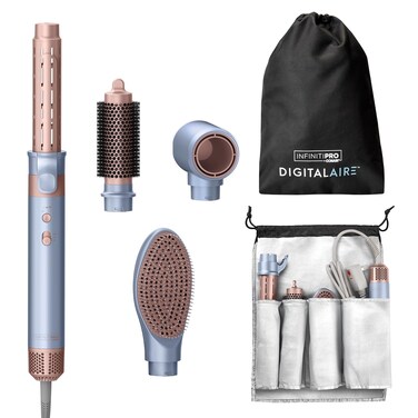 INFINITIPRO by CONAIR DigitalAIRE Multi-Styler   Air Styling System for Curls, Waves, Blowouts &amp; Volume   4 Attachments to Personalize Your Look Plus Storage Bag   Light Blue