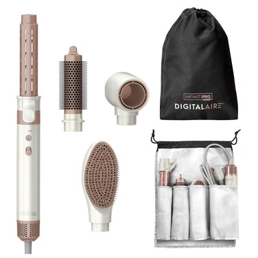 INFINITIPRO by CONAIR DigitalAIRE Multi-Styler   Air Styling System for Curls, Waves, Blowouts &amp; Volume   4 Attachments to Personalize Your Look Plus Storage Bag   White