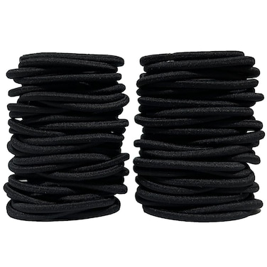Elastic Hair Ties Elastic Hair Band Ponytail Holders (120, Black, 4mm)