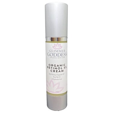 GLIMMER GODDESS Organic Retinol Wrinkle Repair Face and Neck Cream, 2 oz - Summer Formula - Anti-Aging, Hydrating, Reduces Fine Lines, Vegan, Cruelty-Free, Paraben-Free, Natural Ingredients