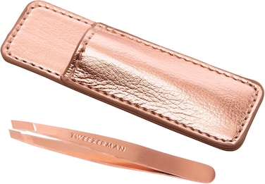 Tweezerman Rose Gold Mini Slant Tweezer with Case