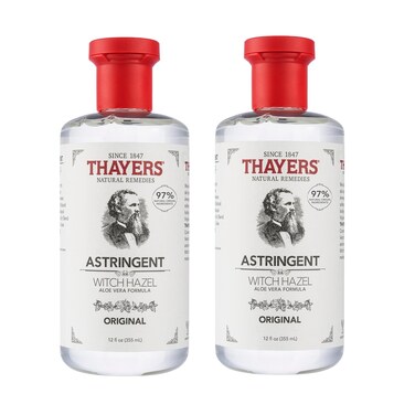 THAYERS Original Witch Hazel Astringent with Aloe Vera, 12 Oz (Pack of 2)