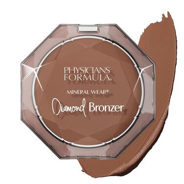 Physicians Formula Mineral Wear&reg;Diamond Bronzer - Creamy Powder-Serum Hybrid, Weightless &amp; Dewy Finish, Minimizes Appearance of Pores &amp; Fine Lines - Deep Bronze Gem