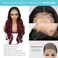 GLAM21USA HD LACE Front Wig Loose Wave 13X6 Glueless Invisible Transparent Lace Frontal Wigs Human Hair Blend PrePlucked Swiss-Lace Curly Long Synthetic Wig - Bella (Neutral-Lace, OET1B/BURG)