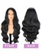 NOSTALGA Black Wigs for Women Long Wavy Curly Wig 28 Inch Side Part Natural Looking Synthetic Heat Resistant Wig for Daily Party Use
