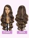 NOSTALGIA Long Brown Wavy Wig Brown Mixed Blonde Highlight Side Part Wigs for Women Natural Hairline Synthetic Wigs for Women Daily Party Use