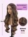 NOSTALGIA Long Brown Wavy Wig Brown Mixed Blonde Highlight Side Part Wigs for Women Natural Hairline Synthetic Wigs for Women Daily Party Use