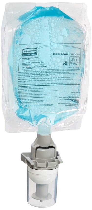 Rubbermaid Commercial Products Flex Moisturizing Foam Hand Soap Refill, 500mL, Light Floral Scent, Compatible with RCP's Flex Dispensers, for Restrooms/Bathrooms in Schools/Gyms/Offices, Green