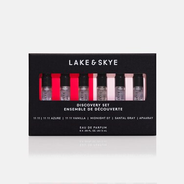 Lake &amp; Skye 11 11 Eau de Parfum Discovery Set, 6 Spray Perfume Trial Set, Travel-sized Pack, Unisex, 6 Scents, Fragrance Sampler Gift Set, Natural &amp; Essential Oils, Long Lasting Fragrance
