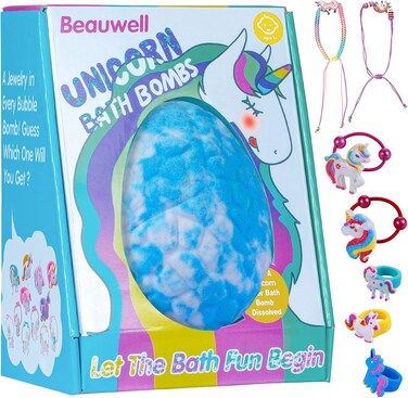 XXXL Bath Bombs for Kids with Surprise Inside, Safe Organic Bubble Bath for Kids, Birthday/ Mothers Day/ Unicorns Gifts for Women, Girls, Teacher Appreciation Gifts