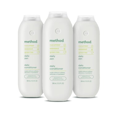 Method Everyday Conditioner, Daily Zen with Cucumber, Green Tea, and Seaweed Scent Notes, Paraben and Sulfate Free, 13.5 oz (Pack of 3)