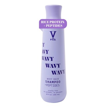 V&amp;Co. Beauty Wavy Hair Nourishing Shampoo with Peptide Technology, 12 oz, Sulfate Free Shampoo for Wavy Hair, Gentle, Color Safe Shampoo