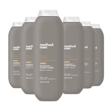Method Men 2-in-1 Shampoo + Conditioner; Cedar + Cypress; Pack Of 6; Cedar &amp; Cypress; 6 Count