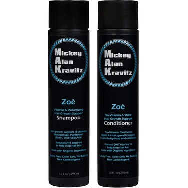 Zoe Vitamin Volumizing Hair Growth Shampoo + Pro-Vitamin Shine Conditioner with Biotin &amp; Natural DHT Blockers for Men &amp; Women, All Hair Types