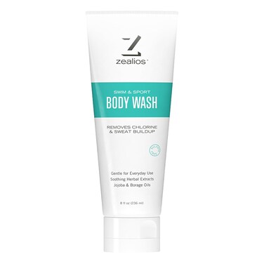Zealios Swim &amp; Sport Body Wash for Swimmers &amp; Athletes 8oz, Skin Care Solution for Men &amp; Women, Removes Chlorine, Sweat &amp; Odor, Provides Cleansing and Hydration from Pool Chemicals, Light Citrus Scent