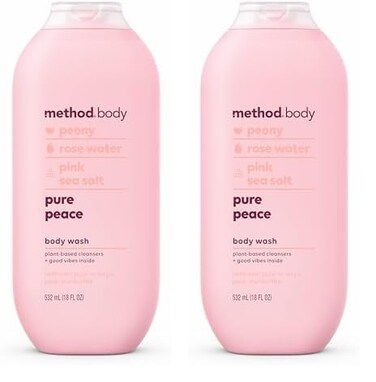 Method Body Wash, Pure Peace, Paraben and Phthalate Free, 18 oz (Pack of 2)