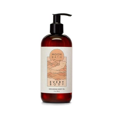 Moon Bath Every Body Grounding Body Oil   Contains Jojoba, Marula &amp; Moringa Oils combined w/Sandalwood &amp; Cypress to Calm   Organic &amp; Clean Beauty, No Synthetic Fragrance 12 fl oz.