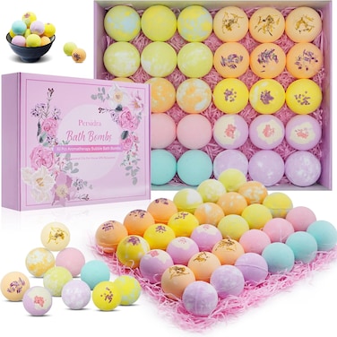 Bath Bombs for Women Gift Set - 30 Natural and Organic Bath Bombs with Essential Oils &amp; Moisturizing Shea Butter, Spa Birthday Gift, Mother's Day, Selfcare Gifts for Her, Women， Bridesmaid Gift